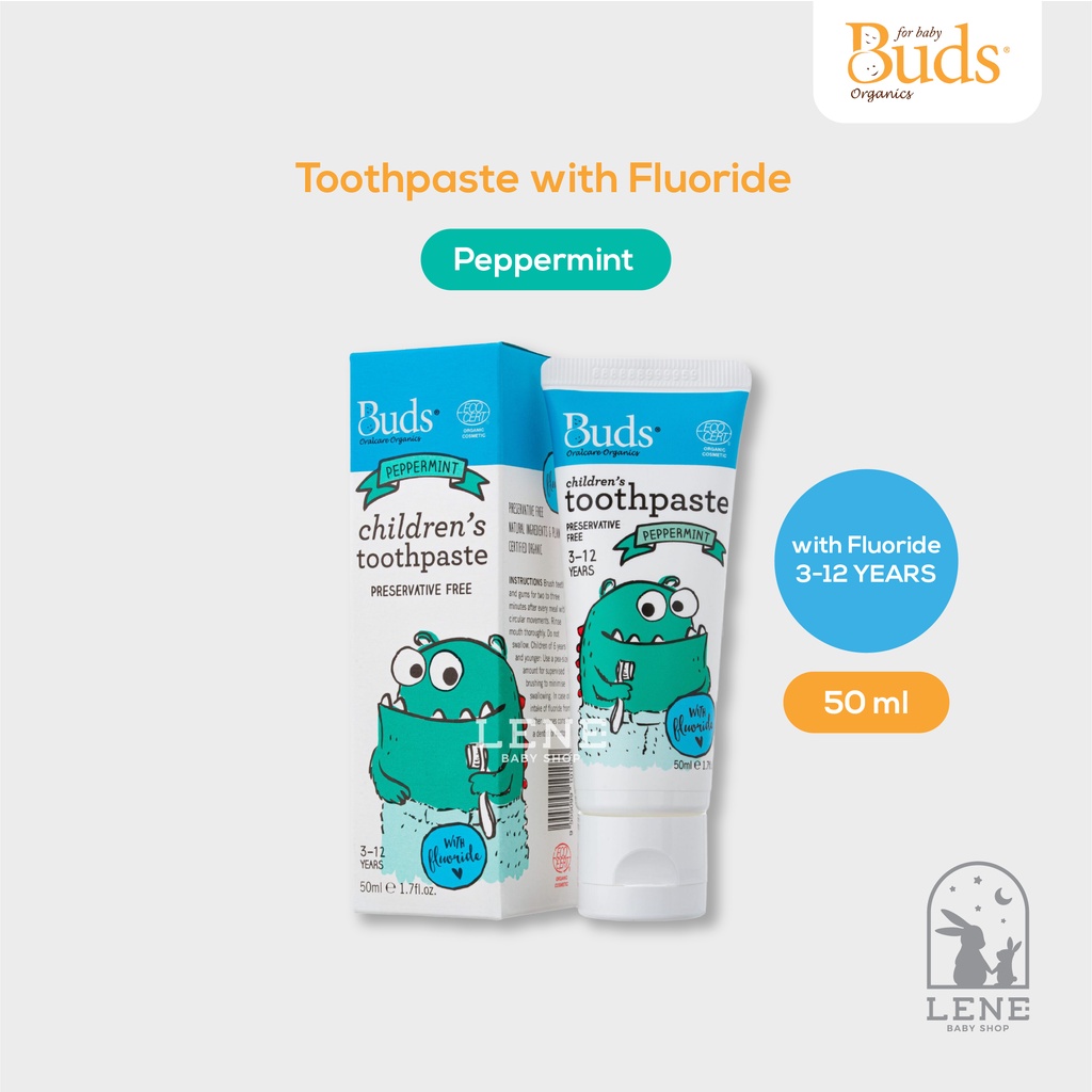 Buds Organics Toothpaste With Fluoride (3-12y) 50ml