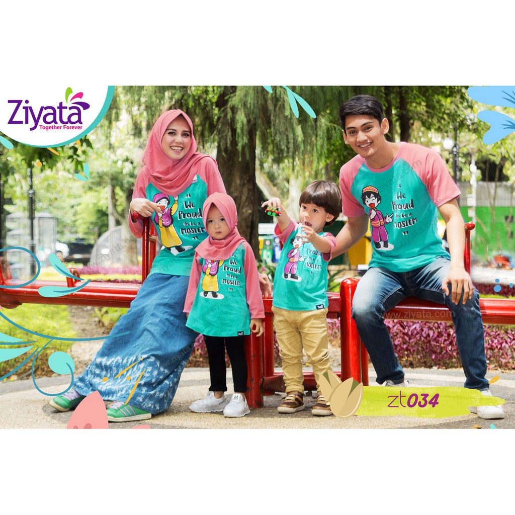 KAOS COUPLE KELUARGA SARIMBIT FAMILY MUSLIM T-SHIRT ZIYATA : ZT034