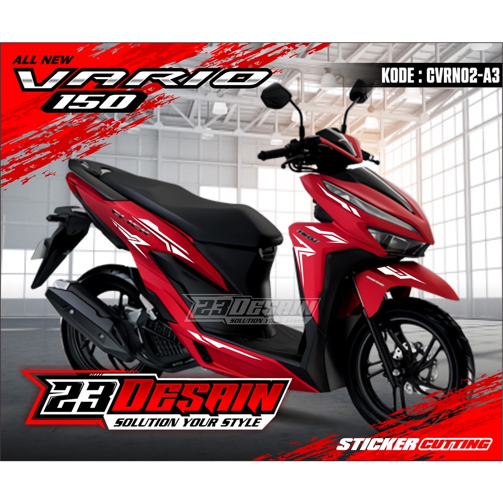 Cutting Stiker Vario 150 new - Striping Aksesoris Motor Vario New 125 - 150 CVRN02 MERAH