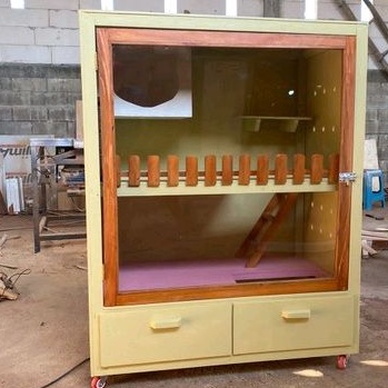 Cat aquarium cat house kandang kucing kayu lucu