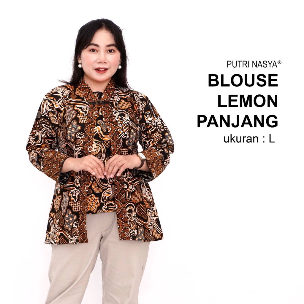 Atasan Batik Blouse Big Size Wanita Lengkap L-XL-2L-3L-4L-5L-6L=7L Model Blus Jumbo Seragam Batik / Atasan Batik Big Size Formal / Pakaian Kantor Kerja Model Kekinian LD 140