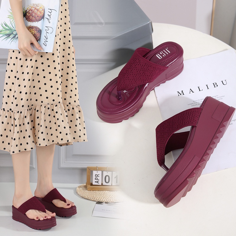 JISO KELLY / Sandal Wedges Wanita Import Premium