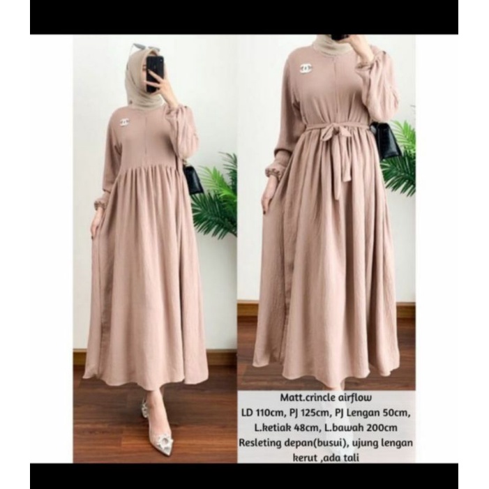 MIDI DRESS RAYON CRINGKLE AIRFLOW KEKINIAN BUSUI