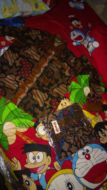 Asifa Batik Hrb026 Kenongo Kemeja Tosca Pendek Pekalongan Padi M L Xl Sogan Tulis Halus Kemeja Batik