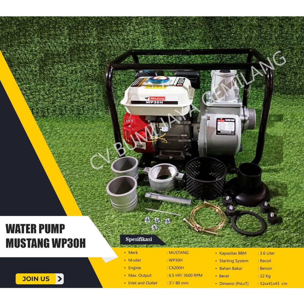 MESIN POMPA AIR SAWAH 3 INCH MUSTANG WP 30 H
