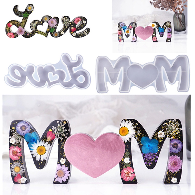 SIY  DIY Large Mom Love Letter Pendant Resin Mold  Mother 's Day Love Sign Word Mold