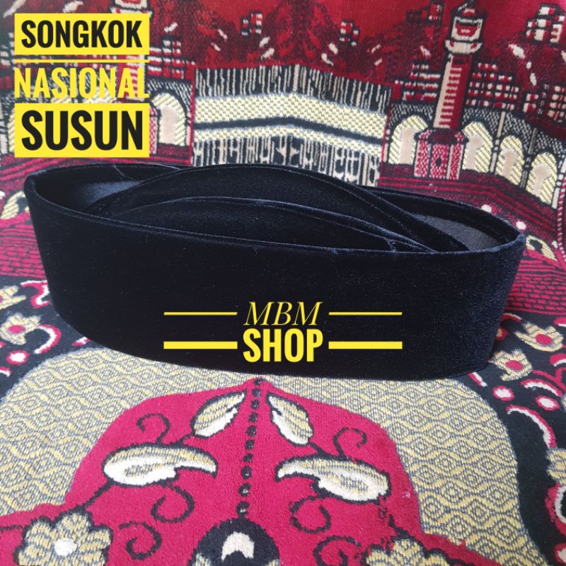 SONGKOK HITAM SUSUN KOPYAH SUSUN PECI HITAM SUSUN