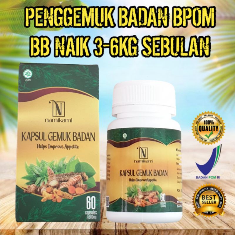 Obat Gemuk Badan Alami dan Ampuh - Penggemuk Badan BPOM - Kapsul Gemuk