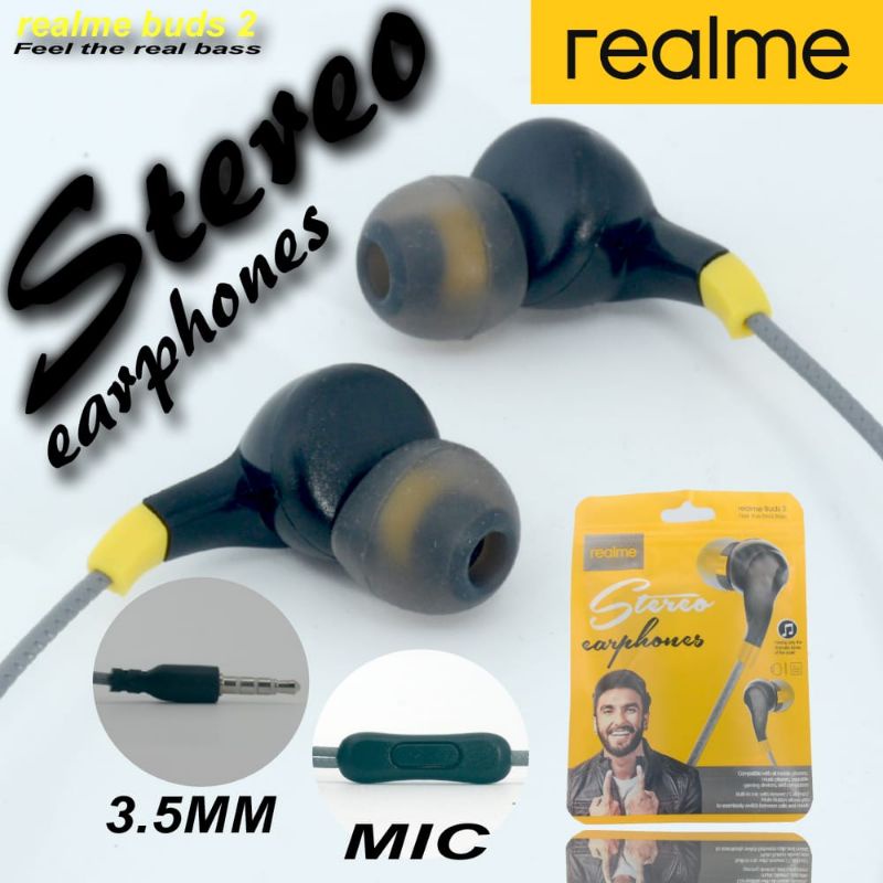 Hf headset Realme buds 01 stereo Bass Boost suara bagus