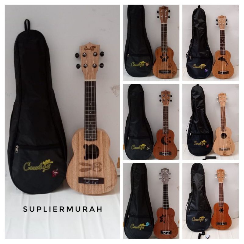 Ukulele cowboy Soprano 21&quot; original cowboy import bonus tas dan pick