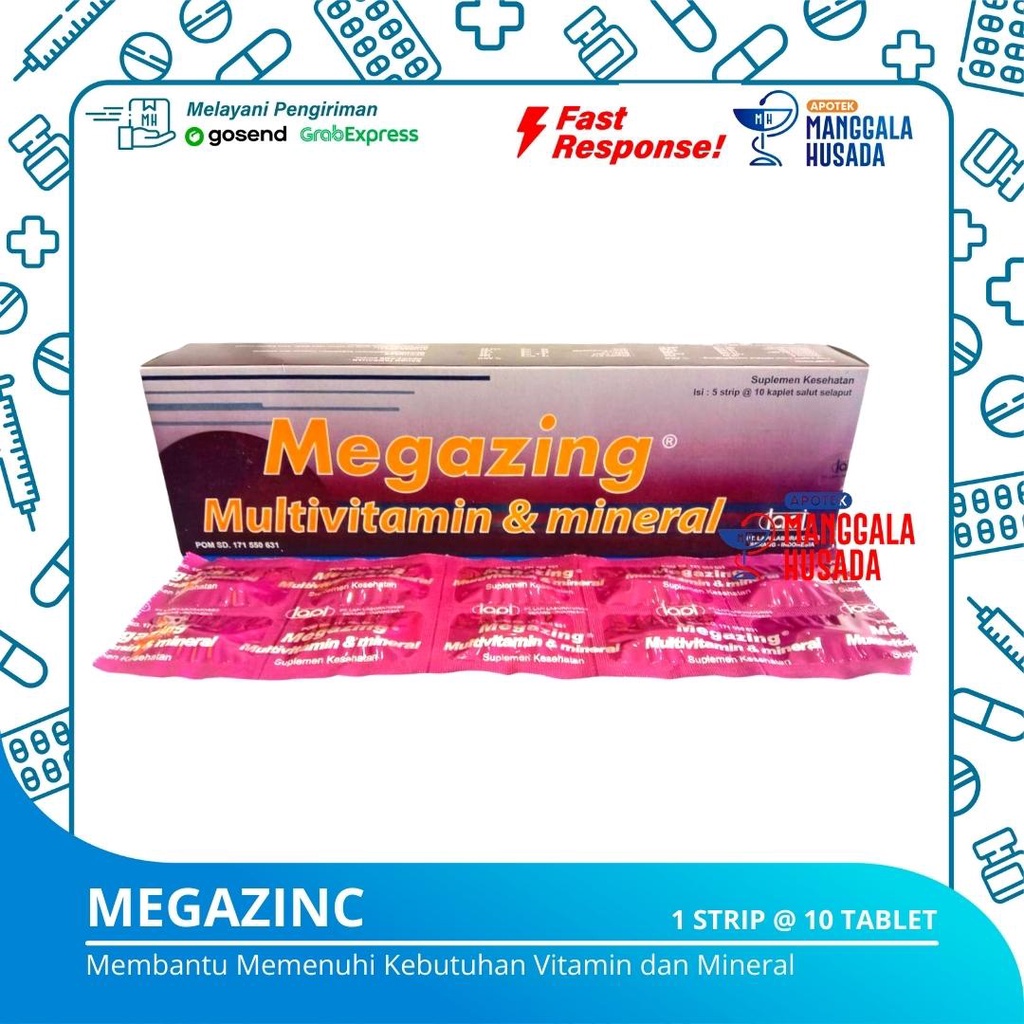 MEGAZING MULTIVITAMIN DAN MINERAL PER STRIP @ 10 TABLET