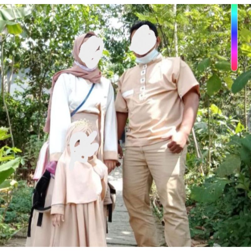 Gamis couple ayah ibu anak preloved