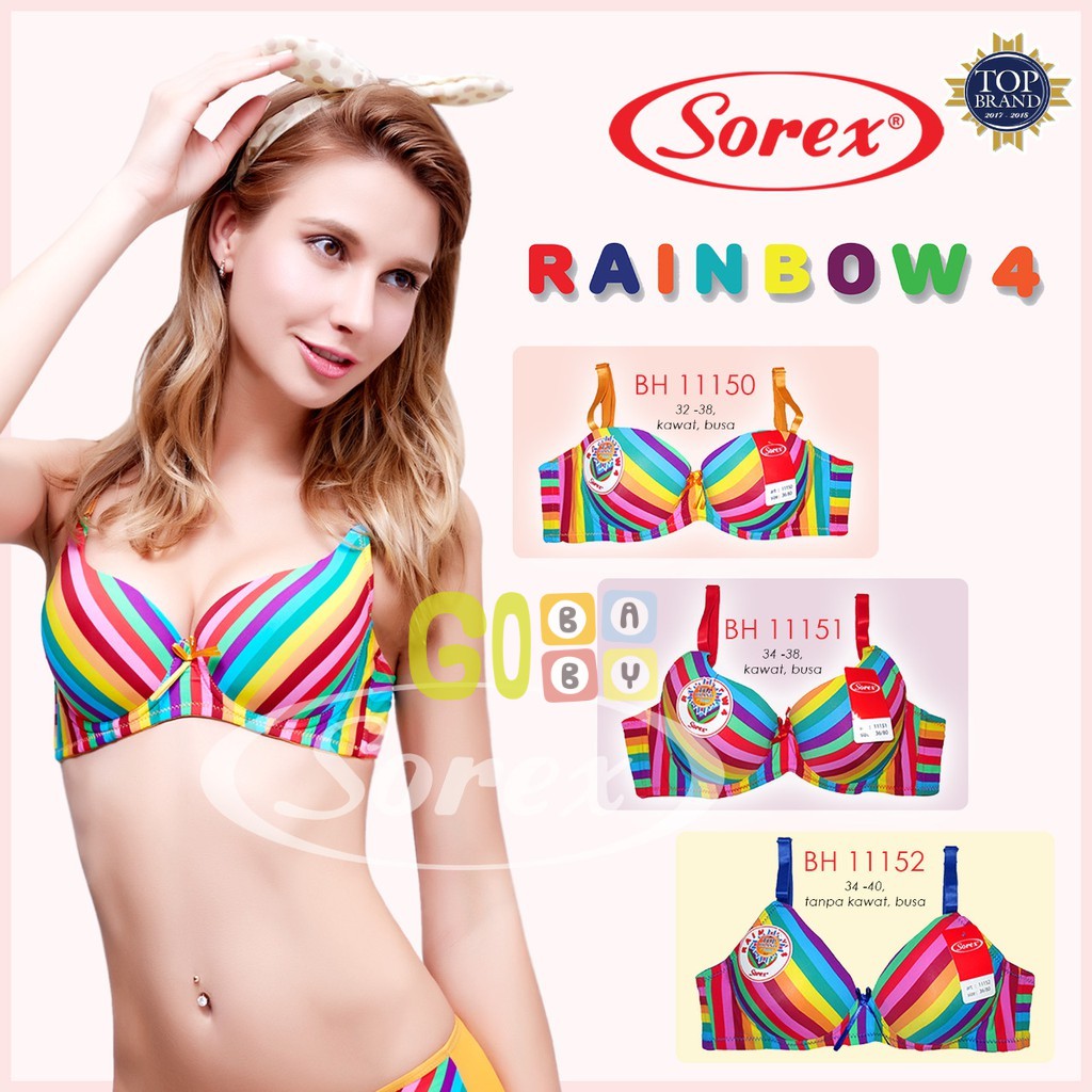 ✿ GOBABYSHOP ✿ BH SOREX RAINBOW Collection 11151 Full Color Kawat Kait 2 Cup B TERLARIS TERMURAH