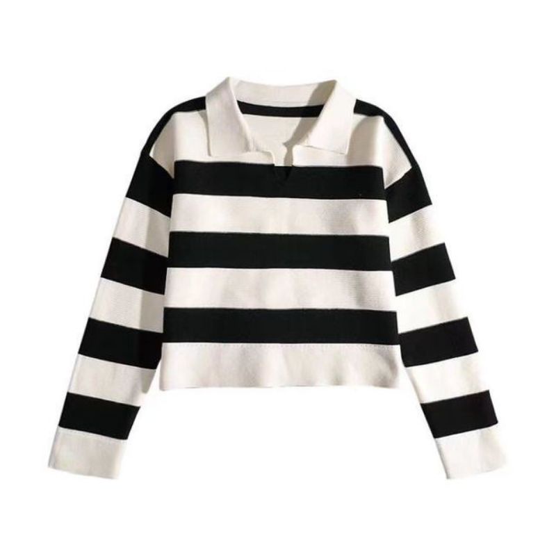 Sweater Crop Top Blaster Stripe