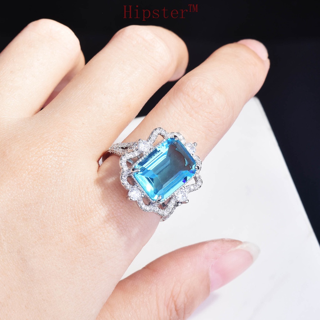 Ocean Blue Topaz Open Ring