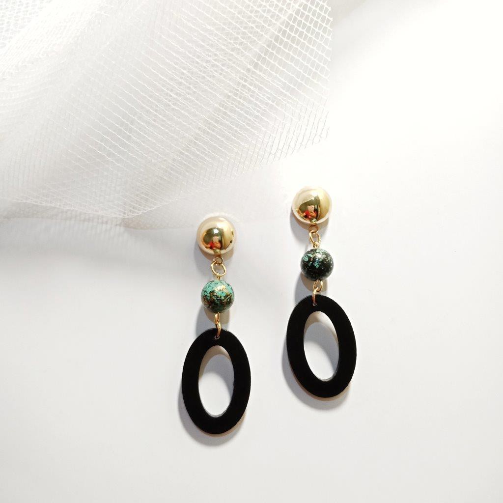[YOMY] Anting Tusuk Korea Model Panjang Warna Hitam