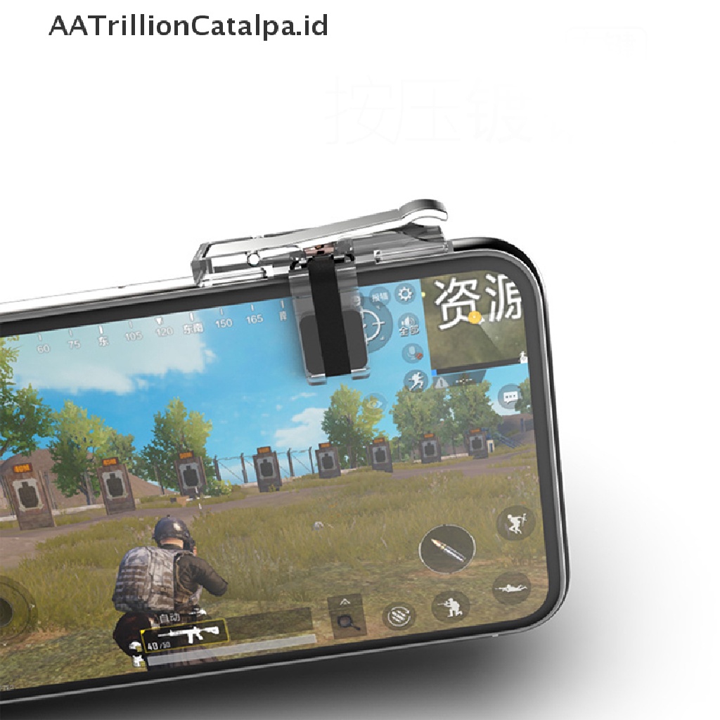 Aatrillioncatalpa Gamepad Controller Tombol Trigger Tembak Untuk Permainan Ponsel PUBG Android IOS iPhone