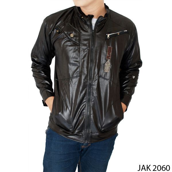 Jaket Metalik Pria Hitam/ Coklat/ Merah Bata (COMB)