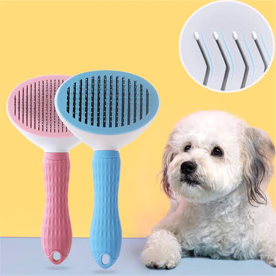 Sisir Grooming Kucing Anjing - Hair Pet Grooming Brush Sisir with Button Premium