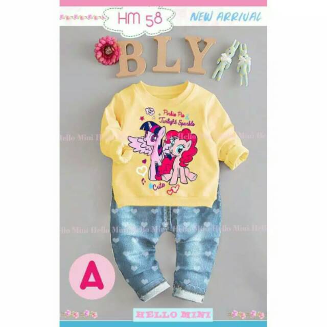 Setelan Fashion Anak Hello Mini HM 58 Lengan Panjang