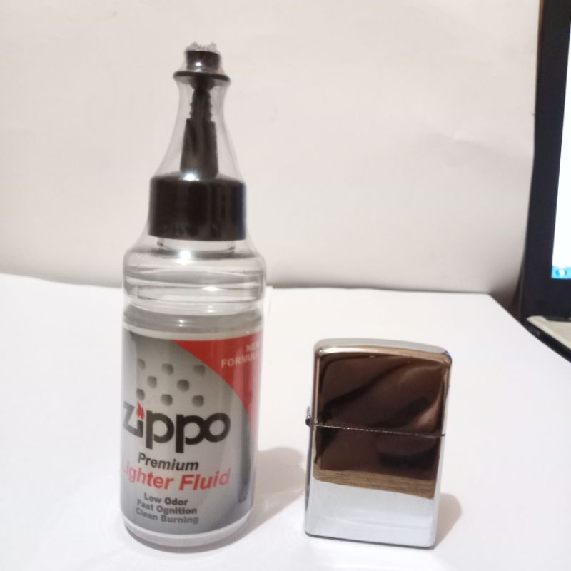 PAKET KOREK ZIPPO PLUS MINYAK - ZIPPO CROOM POLOS