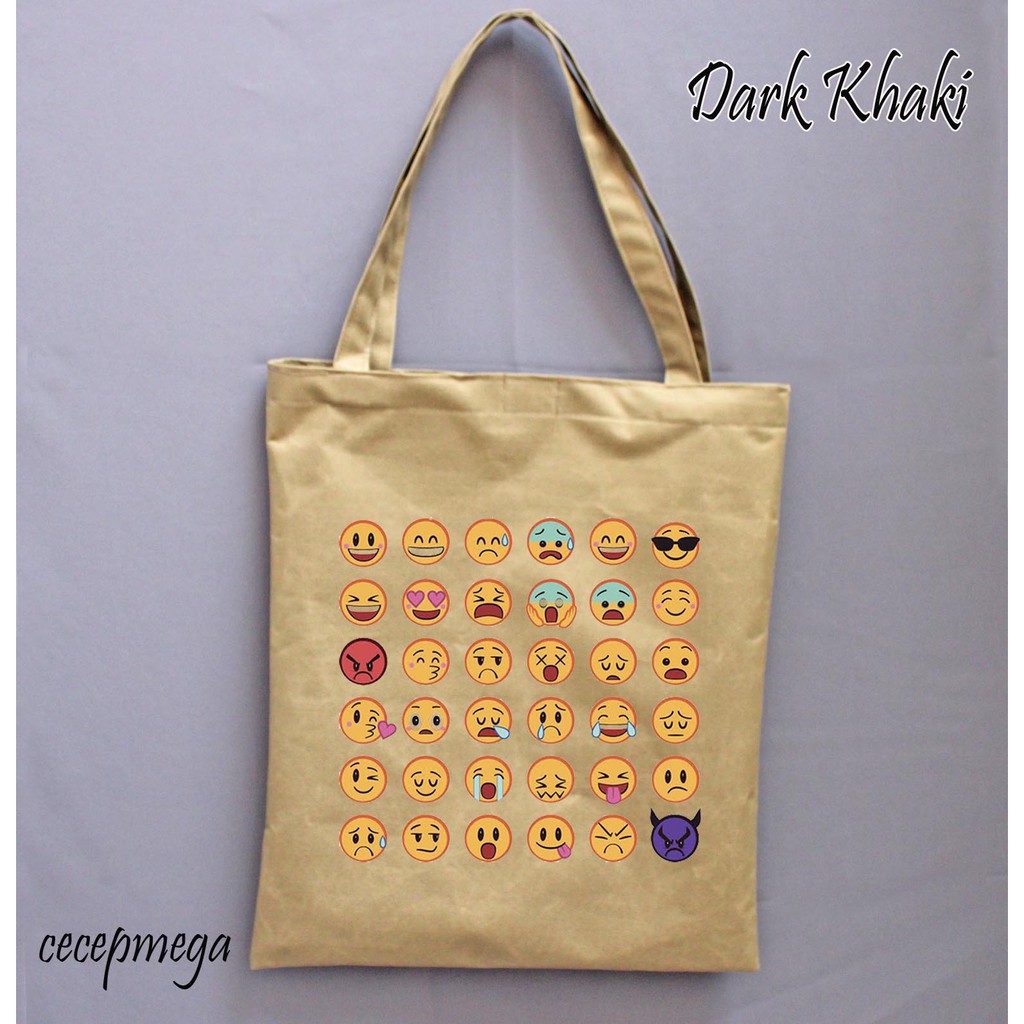 tote bag/tas tote emoticon design DSN015