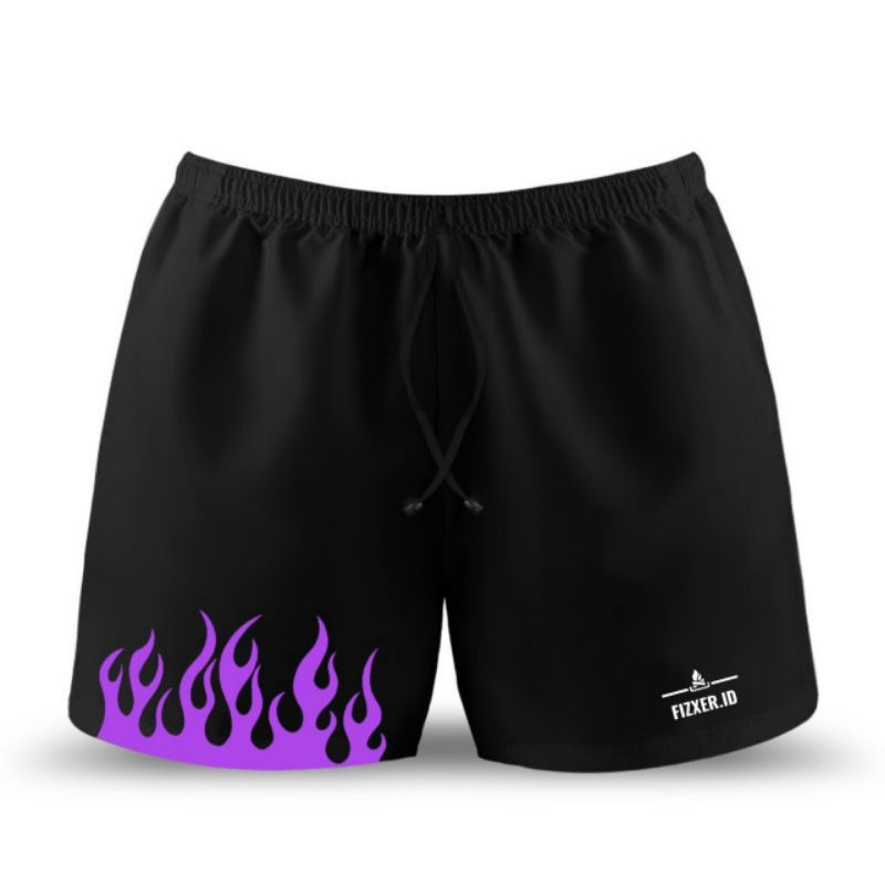 Boxer black on fire api / celana pendek katun kolor pria / shortpant / boxer pria