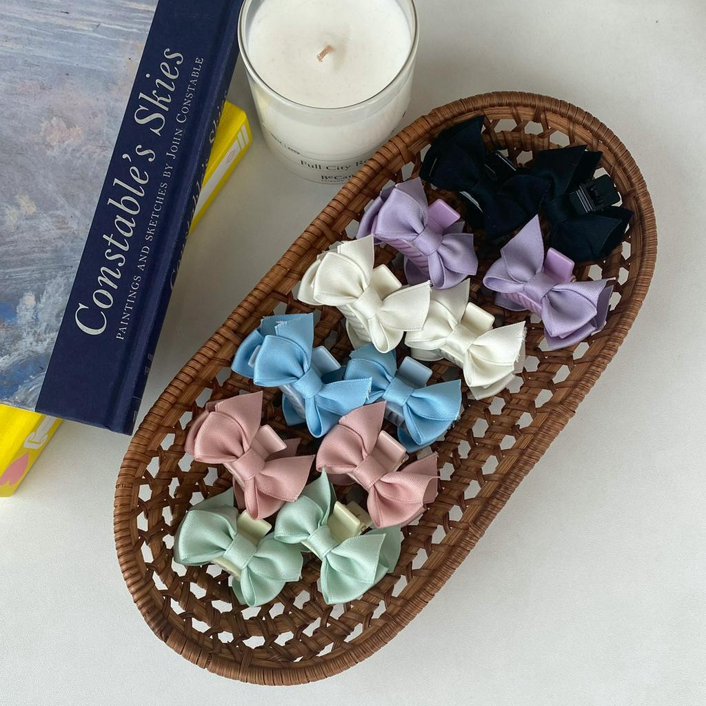 PREMIUM CLASSIC SATIN BOWKNOT HAIRPIN PASTEL COLOR GIRL BANGS CLIP GIRLY FAIRY HAIR ACCESSORIES AKSESORIS RAMBUT PITA PANJANG KLASIK KPOP KOREA KOREAN HIGH QUALITY JENNIE BLACKPINK STYLE JEPITAN RAMBUT PITA RIBBON BOW KNOT ANAK GIRL WANITA WARNA JEPIT