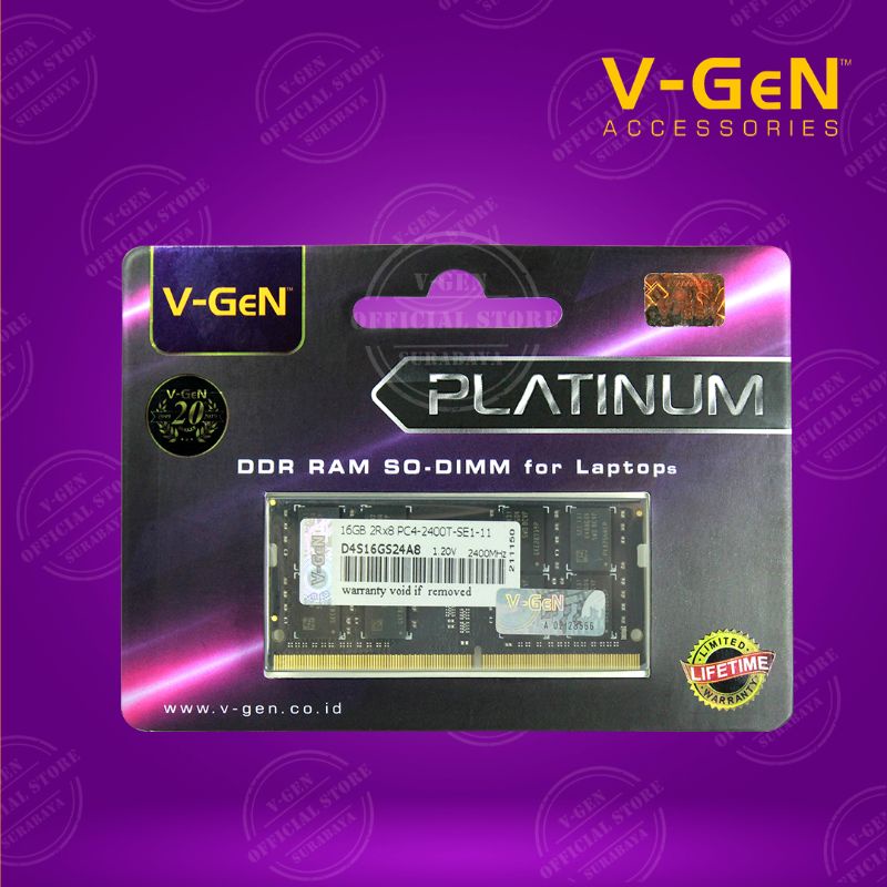 RAM DDR4 SODimm 16GB PC19200/2400Mhz (Memory Laptop VGEN)