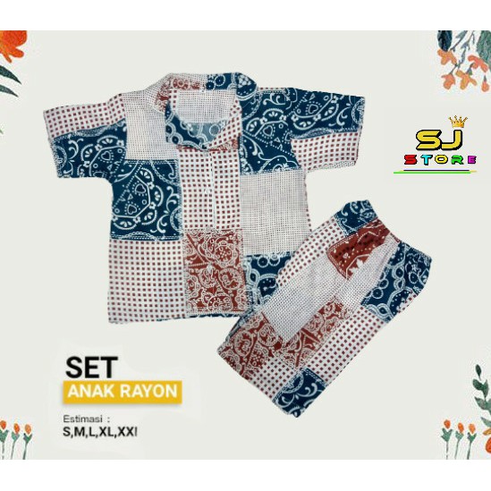 Set Rayon Anak /Stelan Rayon Anak/Stelan Anak Kekinian 1-10 Tahun