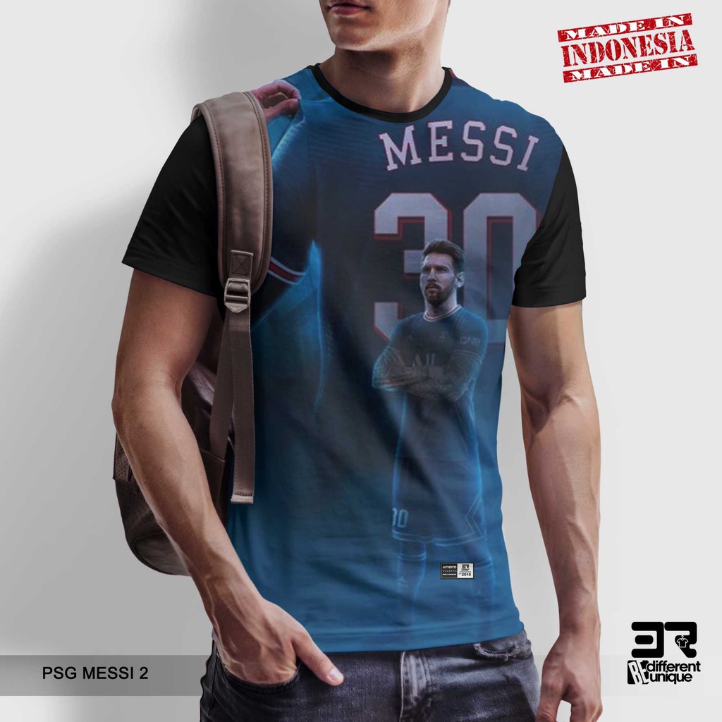 [ COD ] KAOS PRINTING GAMBAR TEAM SEPAKBOLA PARIS SAINT GERMAIN PSG MESSI 2 - BAJU SEPAK BOLA DISTRO