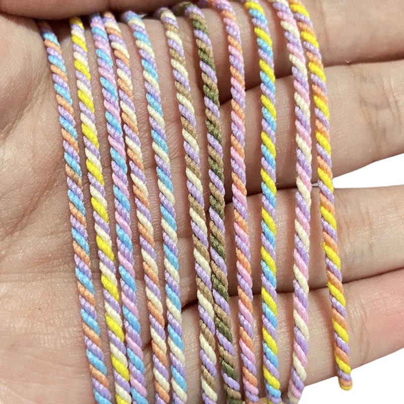 (cewe kue) gelang rainbow - gelang warna pastel - gelang satu layer - gelang simple - gelang cantol