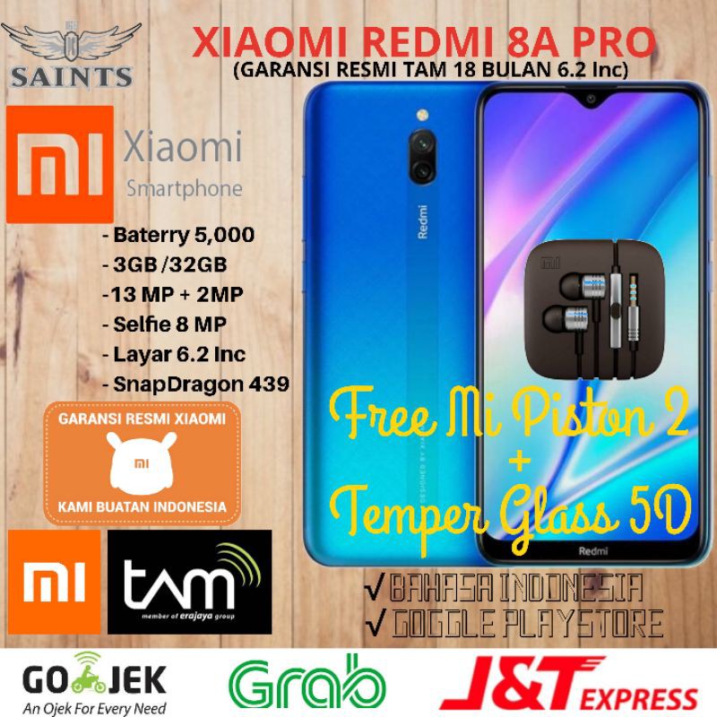 Xiaomi Redmi 8A Pro TAM Ram 3GB Rom 32GB 3/32 & 2/32 Garansi Resmi Tam 18 Bulan-0