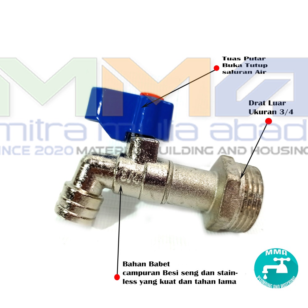Kran Air Besi 3/4 Inci Keran l Tembok l Taman