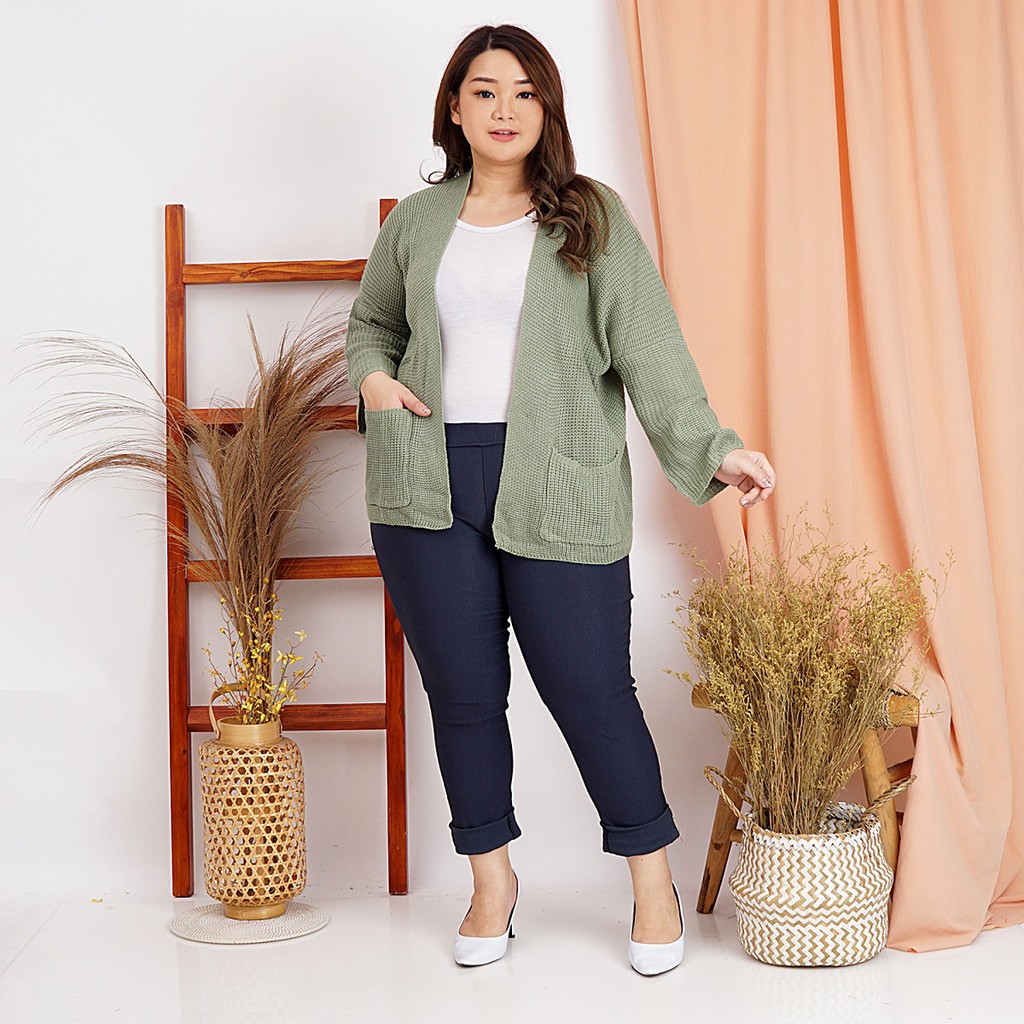 OKECHUKU Oversize Lavela Kardigan Wanita Jumbo Size Cardigan Rajut Big-2