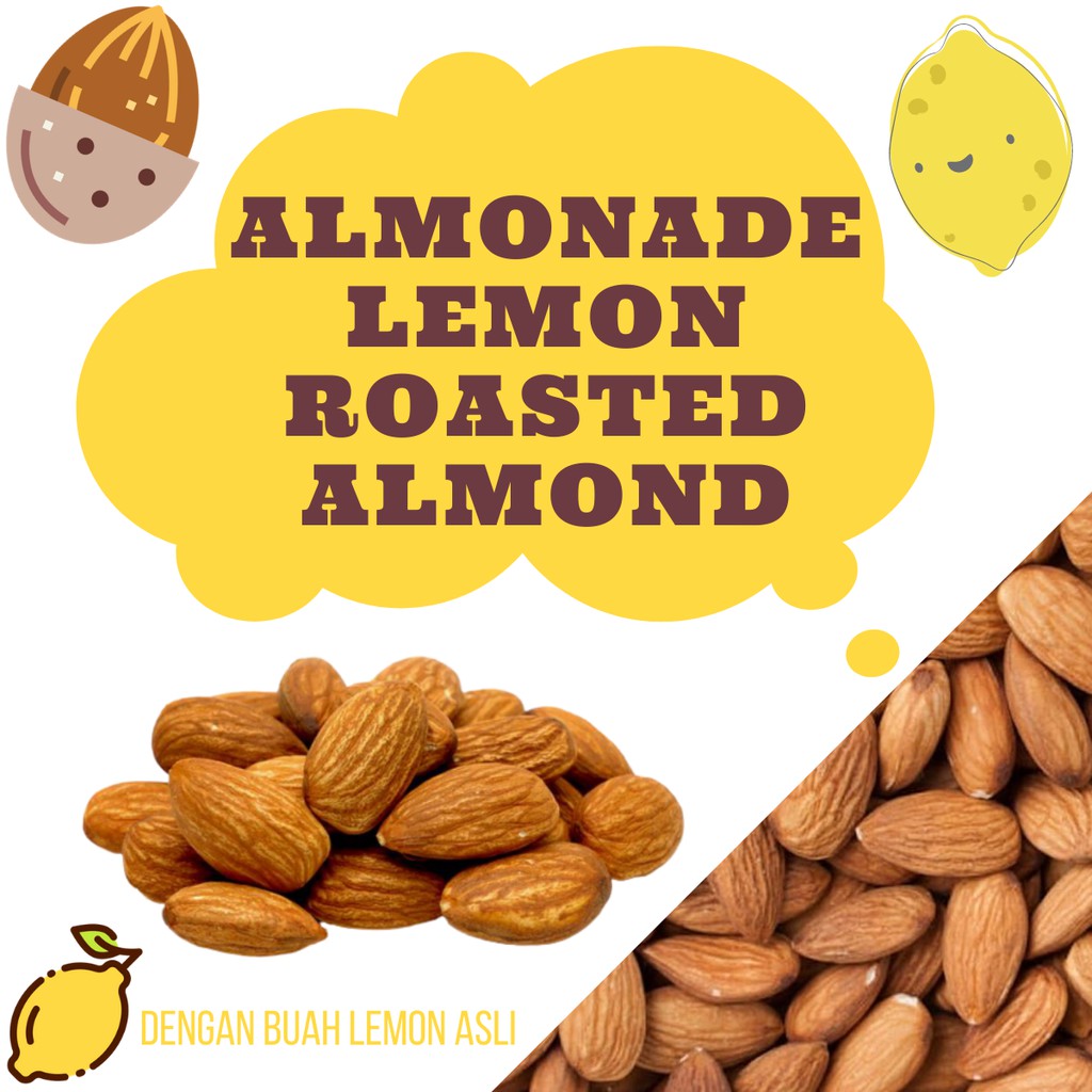 

Almonade - Roasted Almond With Lemon / Almond Panggang Dengan Lemon - 50g