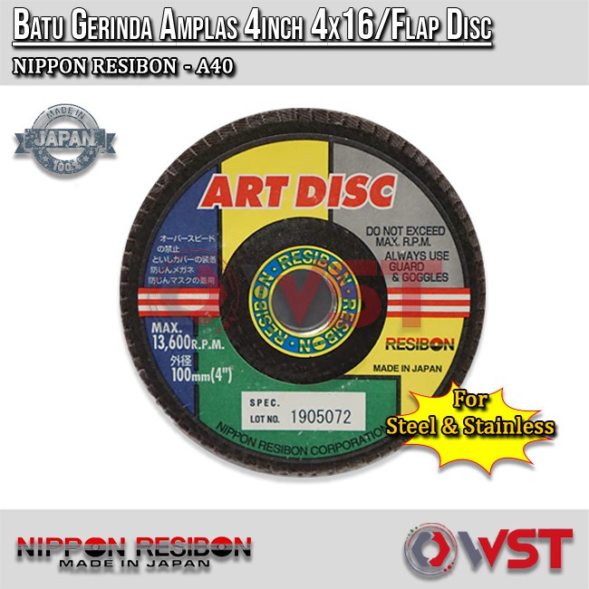 Nippon Resibon Batu Gerinda Amplas 4inch 4x16 A40 / FLAP DISC