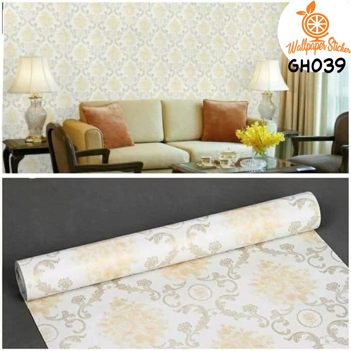 Wallpaper Dinding Wallpaper Stiker Wallpaper dinding Anak Walpaper Gh Premium Quality 45CM x 8Mtr Shabby Chic (Batik Elegan)