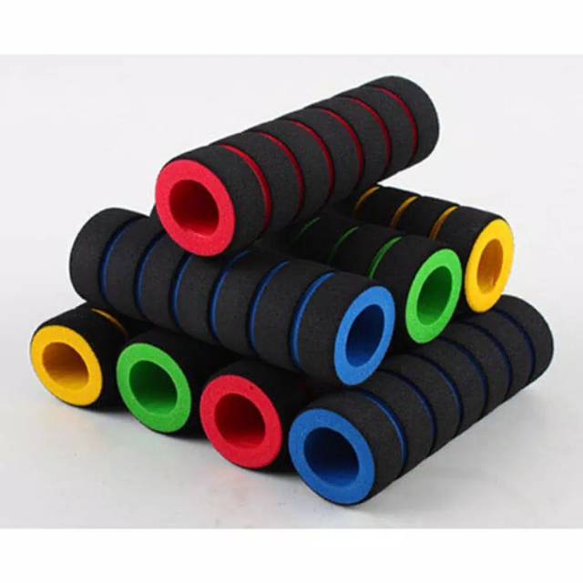 Busa sepeda / Busa stang sepeda /busa fitness grip /warna hitam dengan strap warna