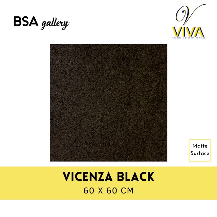 GRANIT VIVA 60X60 VICENZA BLACK / GRANITE TILE MATTE SURFACE RUSTIC