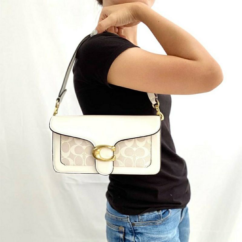 Coach Tabby Shoulder Bag 25 Signature Canvas with Floral Embroidery