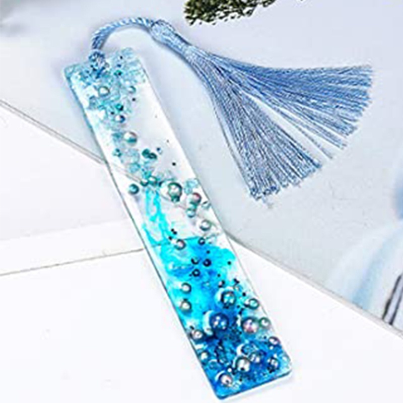 SIY  Bookmark Resin Mould Set Include Rectangle Bookmark Silicone  Jewelry Mould with Colorful Tassels for Bookmark Making