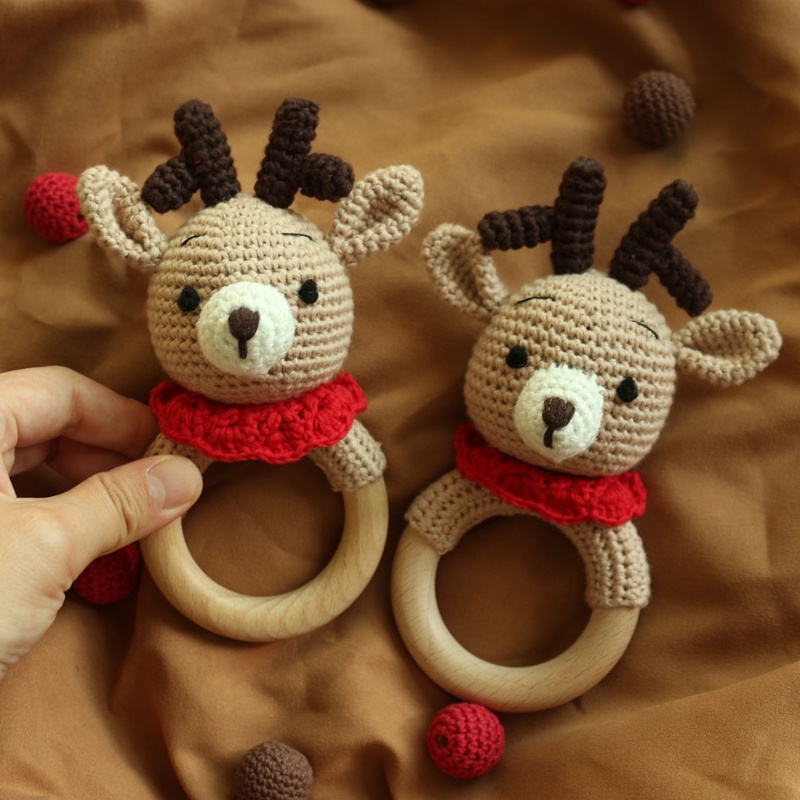 Mary Mainan Teether Bayi DIY Bahan Kayu Beech