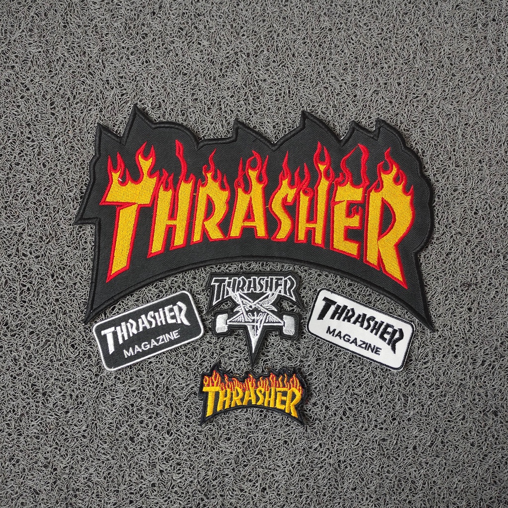 Patch bordir satu paket thrasher tempelan jaket best quality