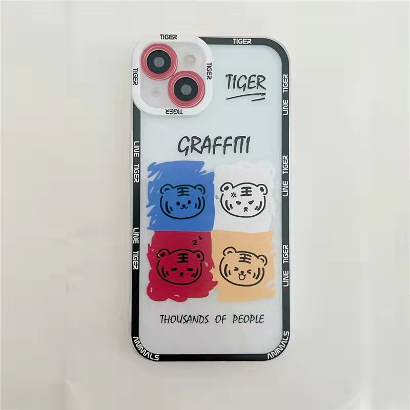 Soft Case Silikon Motif Kartun Harimau Untuk iPhone 13 13pro 13prm 11 7Plus 8Plus Xr XS 13 12pro Max