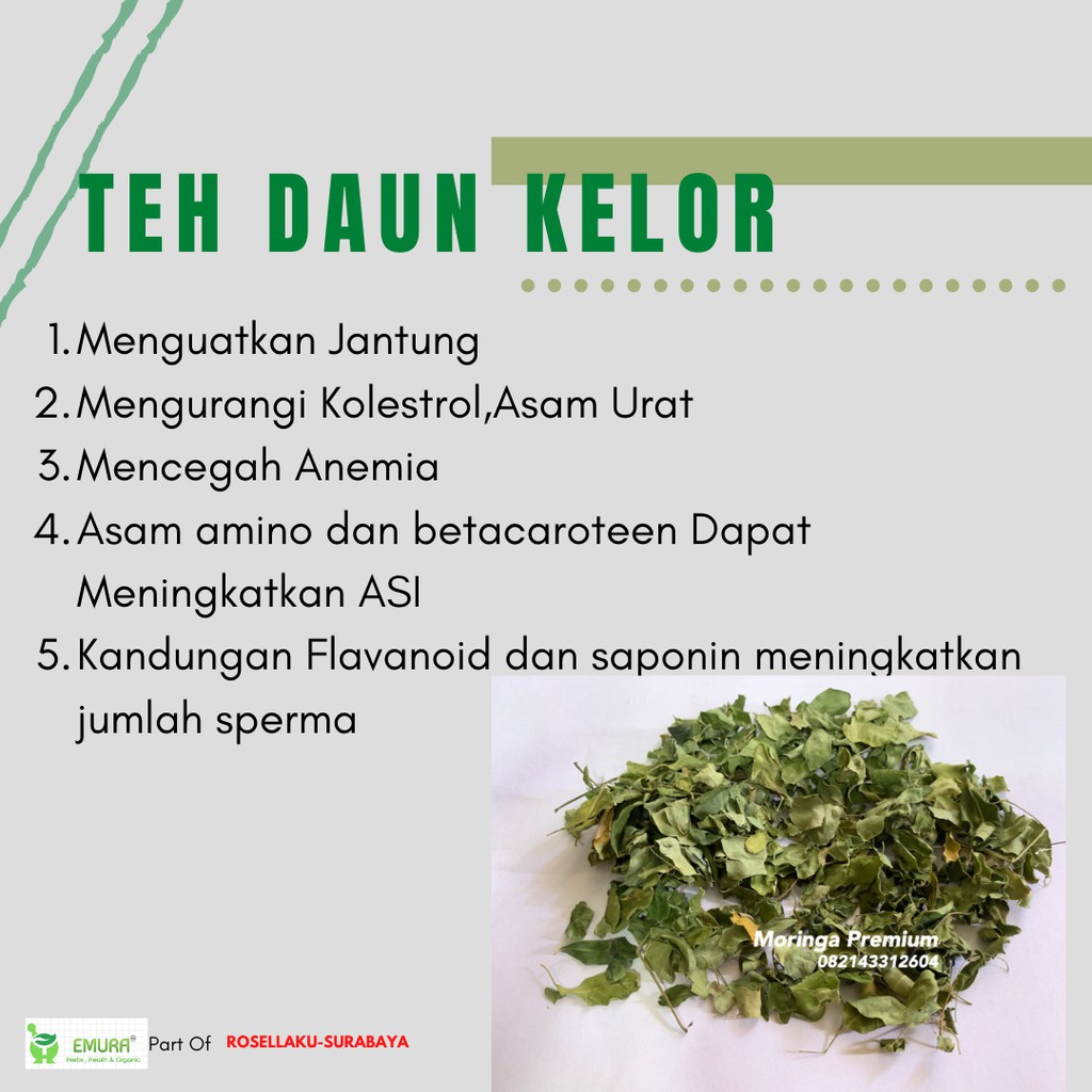 JUAL DAUN KELOR 100 GRAM / MORINGA FLAKES PREMIUM 100% ORGANIC / OBAT JANTUNG / OBAT DARAH TINGGI