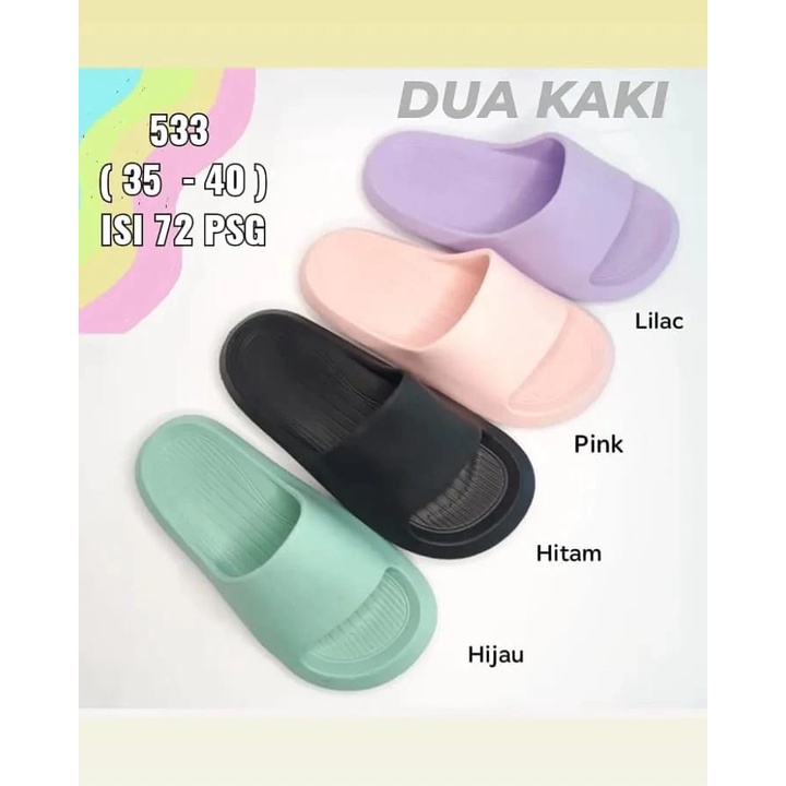 Sandal Eva Karet Polos Wanita Slip On Korean Style Mumer