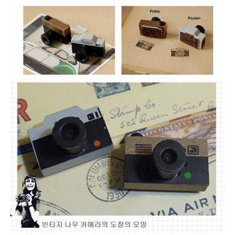 Wooden Rubber Stamp - Korea Retro Camera Design