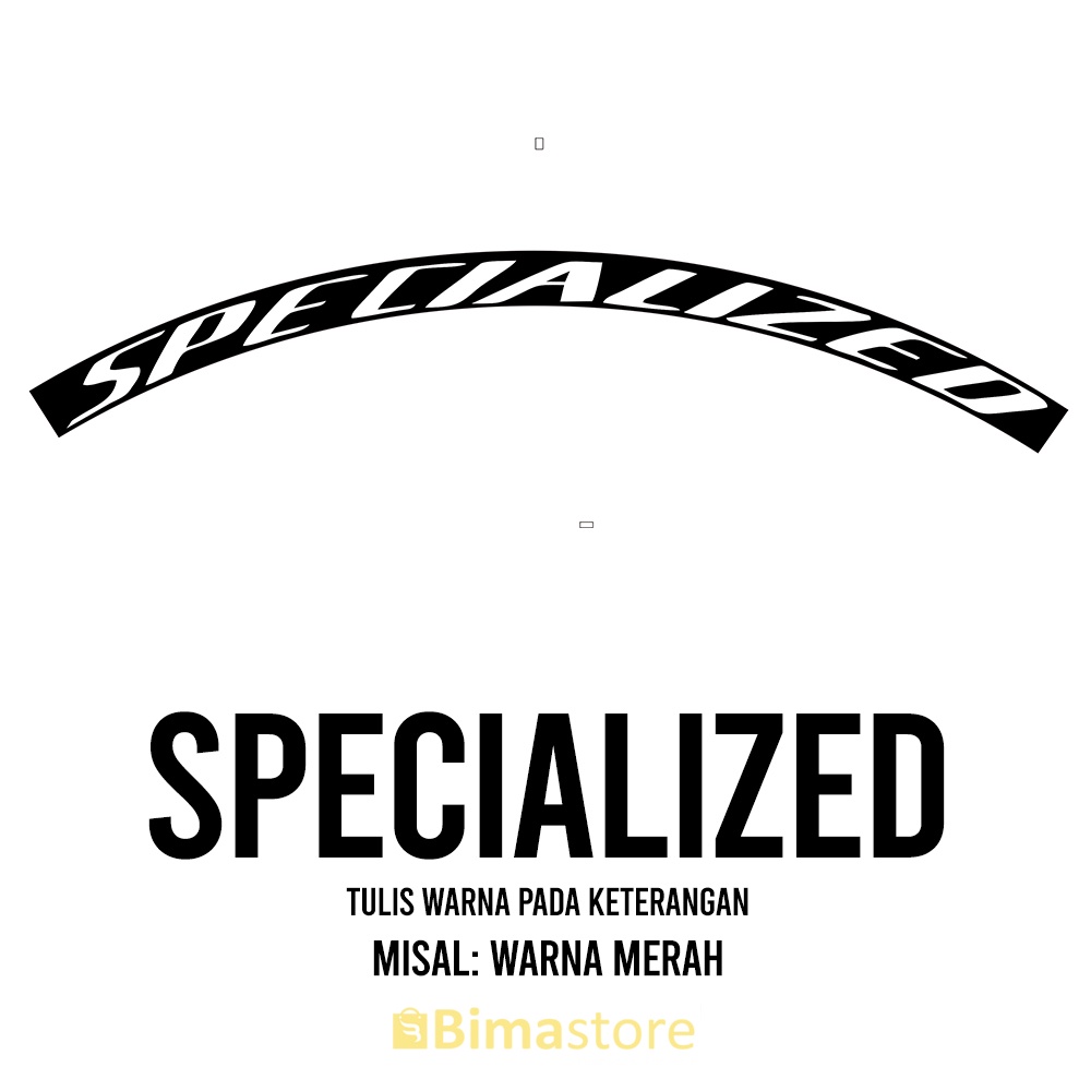 Sticker Decal Rims Sepeda SPECIALIZED | Lebar 1 - 3 cm | Diameter 16", 18", 20", 24", 27.5", 29", 70