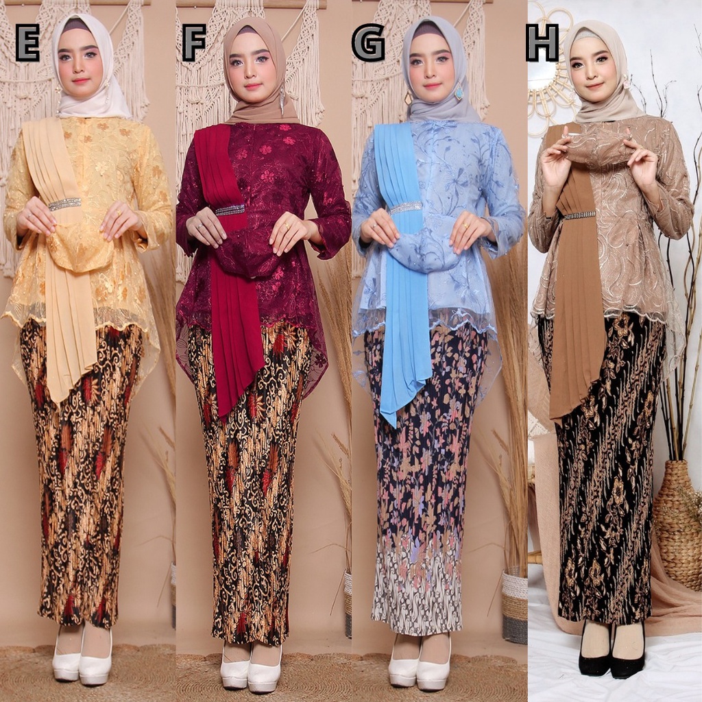 KEBAYA MODERN , KEBAYA TULLE , AURORA SELENDANG , KEBAYA SELENDANG ,  BAWAHAN ROK PLISKET